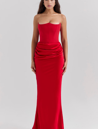 Elegant Strapless Bodycon Maxi Dress | Womens Formal Cocktail Dress for Weddings and Special Events 8