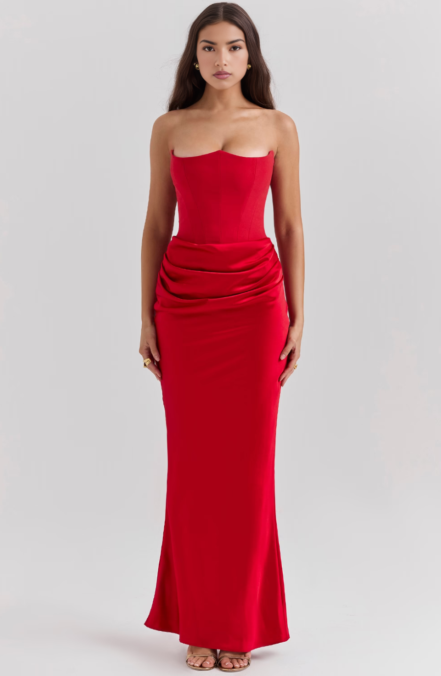 Elegant Strapless Bodycon Maxi Dress | Womens Formal Cocktail Dress for Weddings and Special Events 8