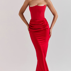 Elegant Strapless Bodycon Maxi Dress | Womens Formal Cocktail Dress for Weddings and Special Events 9