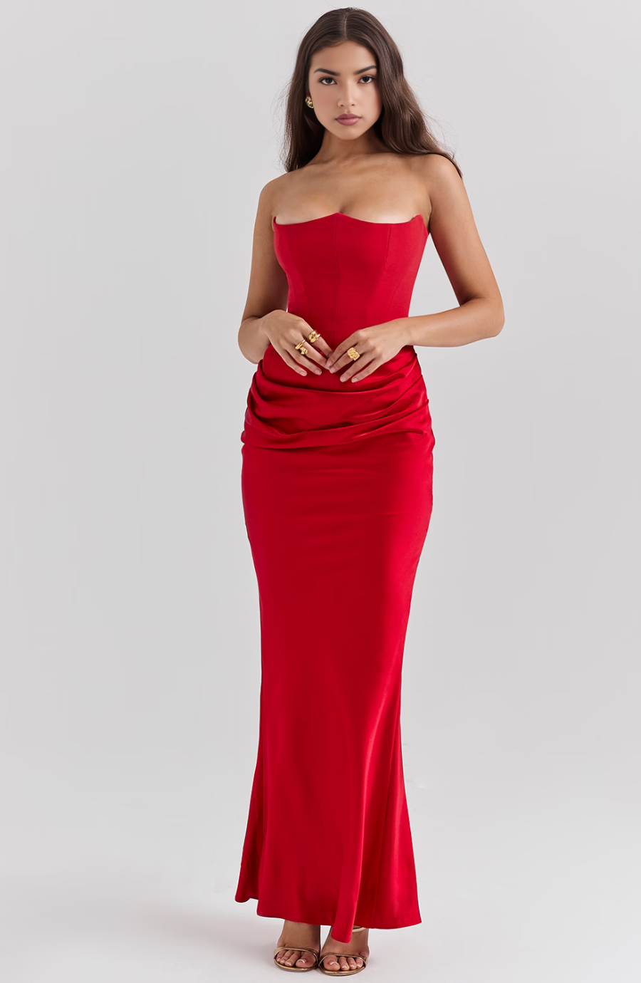 Elegant Strapless Bodycon Maxi Dress | Womens Formal Cocktail Dress for Weddings and Special Events 10
