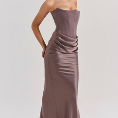 Elegant Strapless Bodycon Maxi Dress | Womens Formal Cocktail Dress for Weddings and Special Events 11
