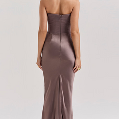 Elegant Strapless Bodycon Maxi Dress | Womens Formal Cocktail Dress for Weddings and Special Events 13