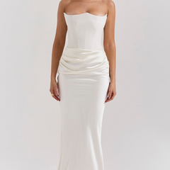 Elegant Strapless Bodycon Maxi Dress | Womens Formal Cocktail Dress for Weddings and Special Events 15