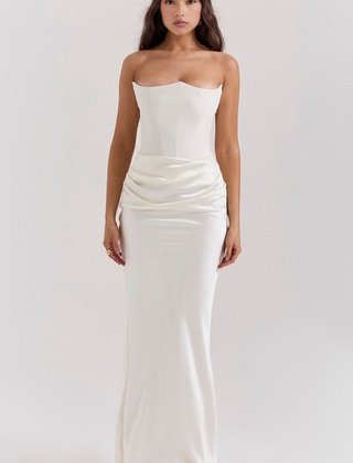 Elegant Strapless Bodycon Maxi Dress | Womens Formal Cocktail Dress for Weddings and Special Events 15