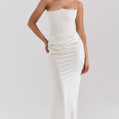 Elegant Strapless Bodycon Maxi Dress | Womens Formal Cocktail Dress for Weddings and Special Events 18