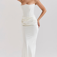 Elegant Strapless Bodycon Maxi Dress | Womens Formal Cocktail Dress for Weddings and Special Events 19