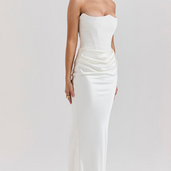 Elegant Strapless Bodycon Maxi Dress | Womens Formal Cocktail Dress for Weddings and Special Events 20