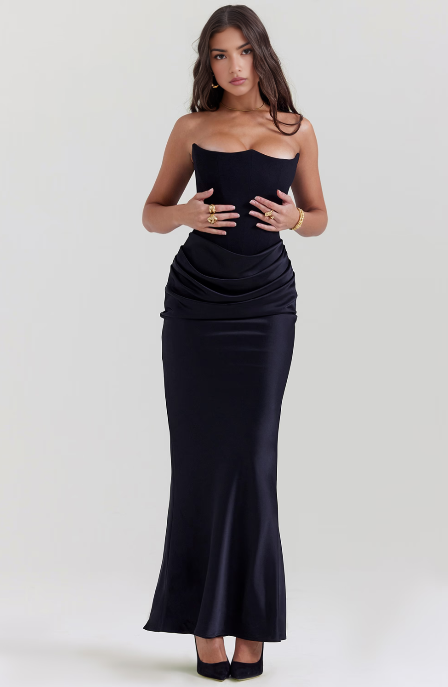 Elegant Strapless Bodycon Maxi Dress | Womens Formal Cocktail Dress for Weddings and Special Events 3