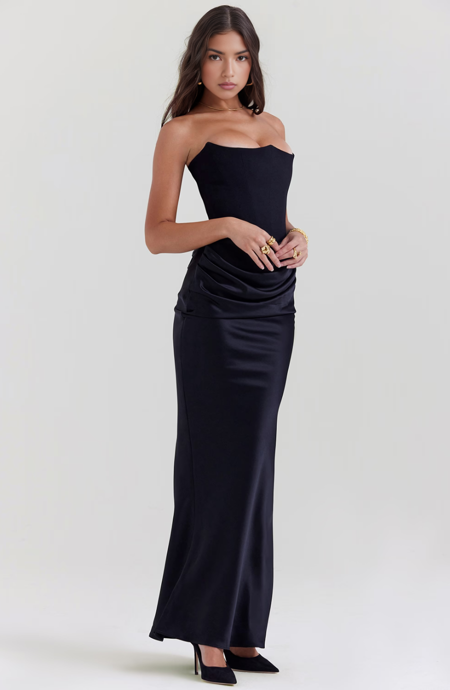 Elegant Strapless Bodycon Maxi Dress | Womens Formal Cocktail Dress for Weddings and Special Events 5