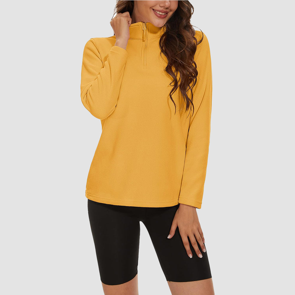 Women's High Collar Half Zip Fleece