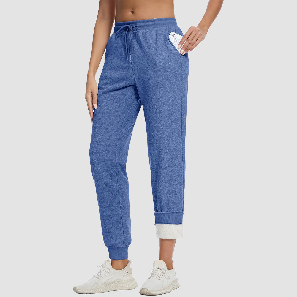 Women's Sherpa-Lined Joggers, Drawstring Waist, Elasticated Cuffs