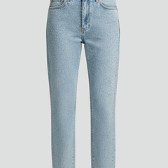Womens Jeans with High Waist and Shimmer Surface 1