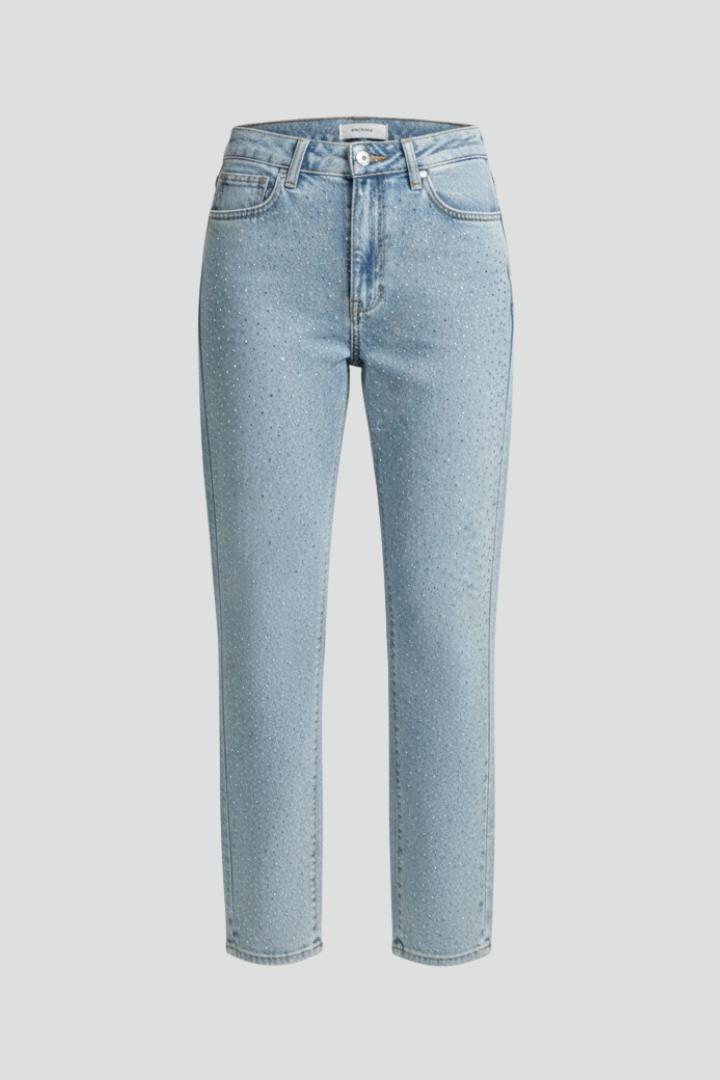 Womens Jeans with High Waist and Shimmer Surface 1