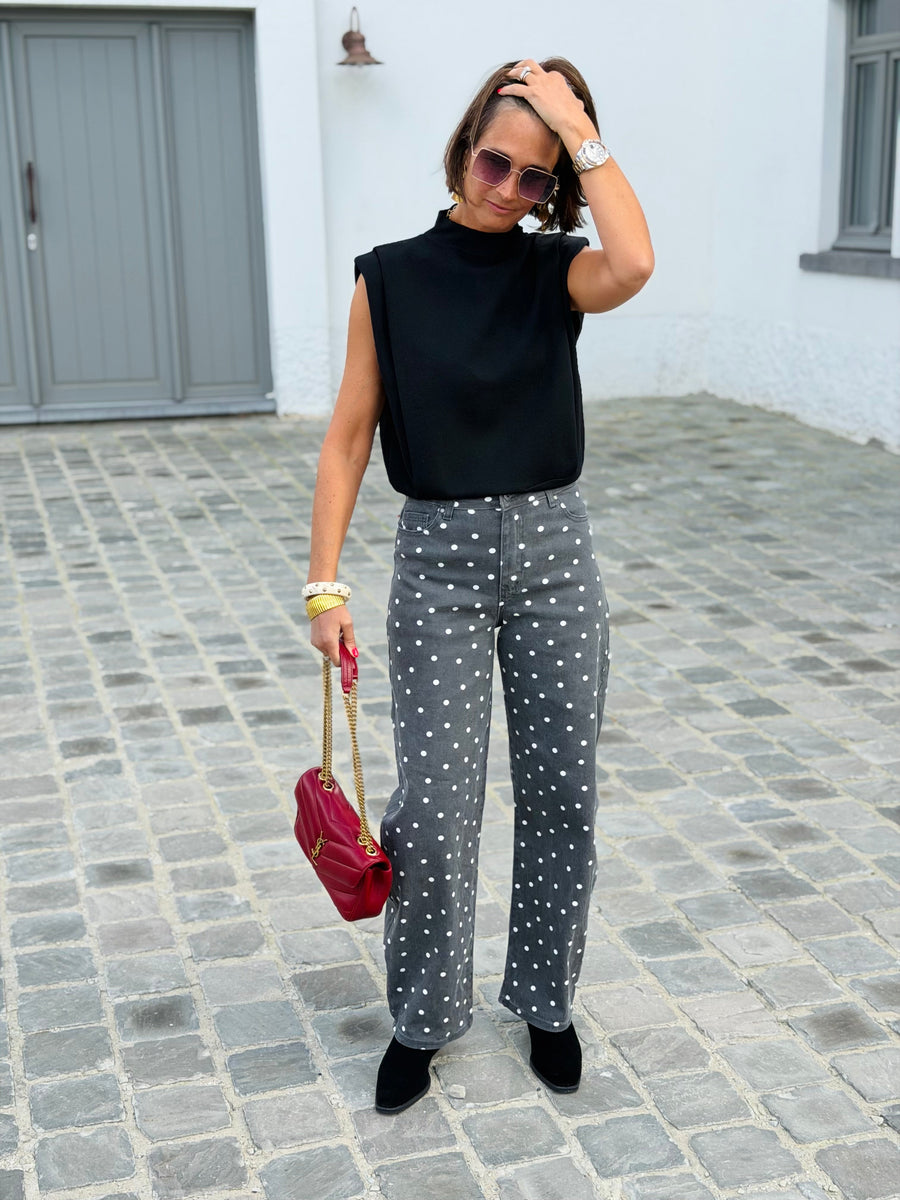 Women's Polka Dot Straight Leg Jeans