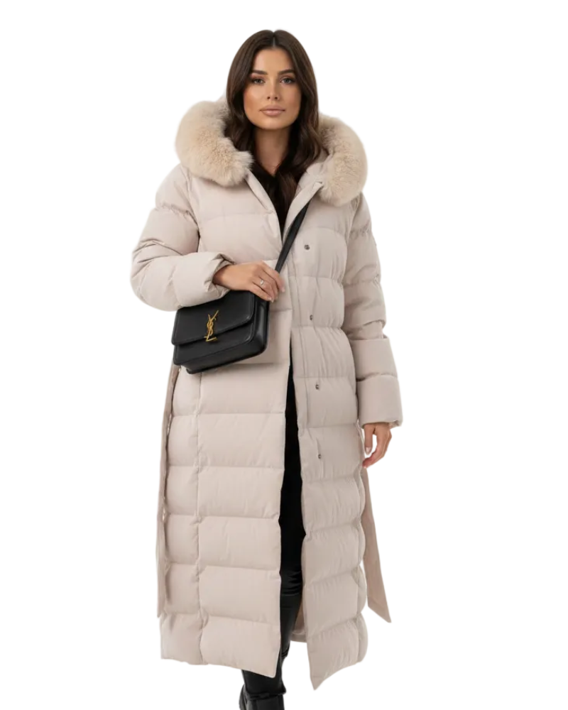 Women's Long Lined Hooded Coat, Water-Repellent, Windproof