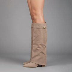 Lila | Women’s Black Leather Over-the-Knee Boots With Buckle 4