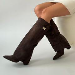 Lila | Women’s Black Leather Over-the-Knee Boots With Buckle 7