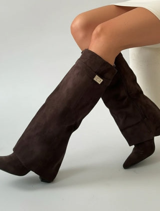 Lila | Women’s Black Leather Over-the-Knee Boots With Buckle 7