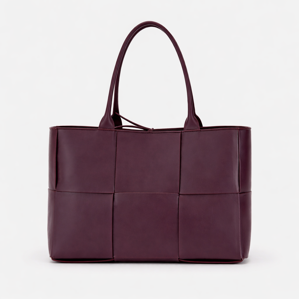 Women's Woven Faux Leather Tote Bag