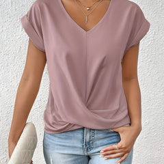 Maia | Twist Front V-Neck Top 1