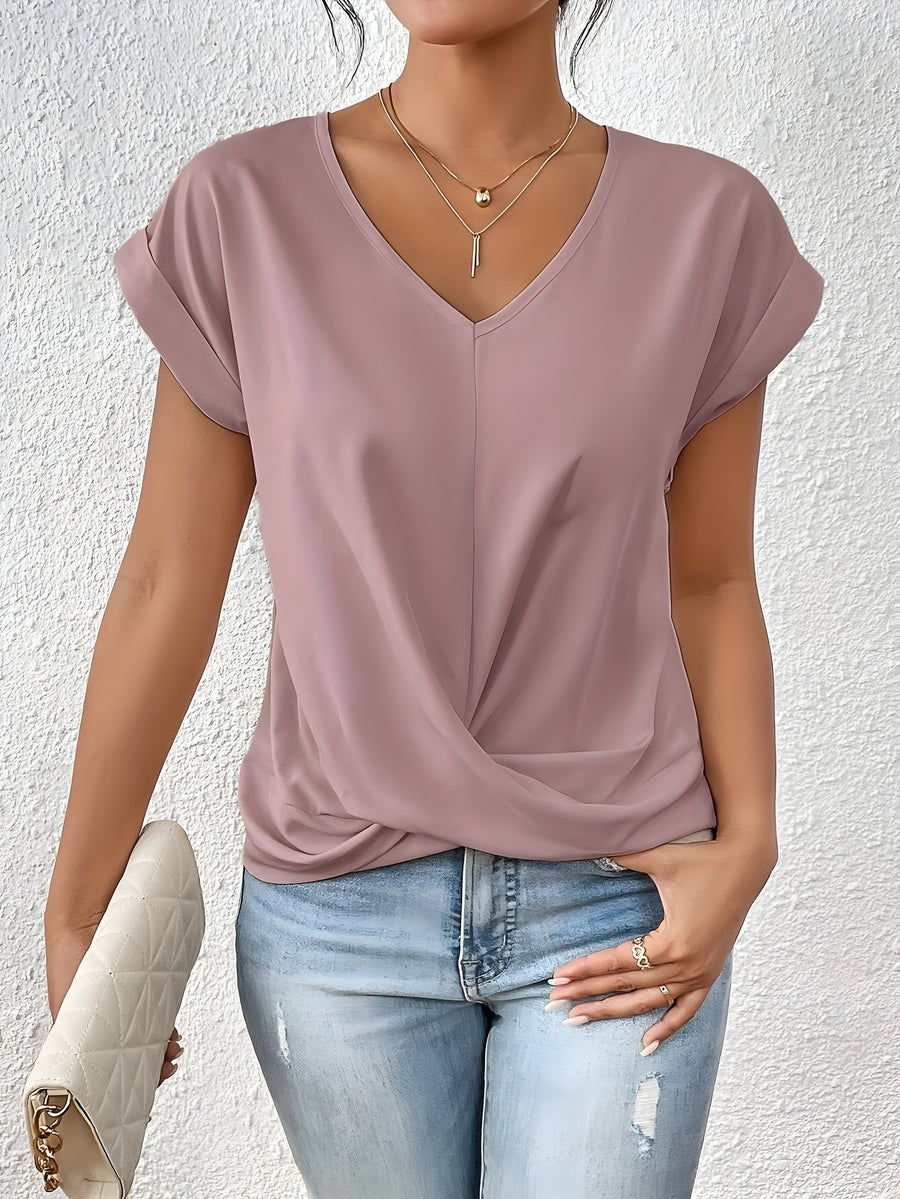 Maia | Twist Front V-Neck Top 1