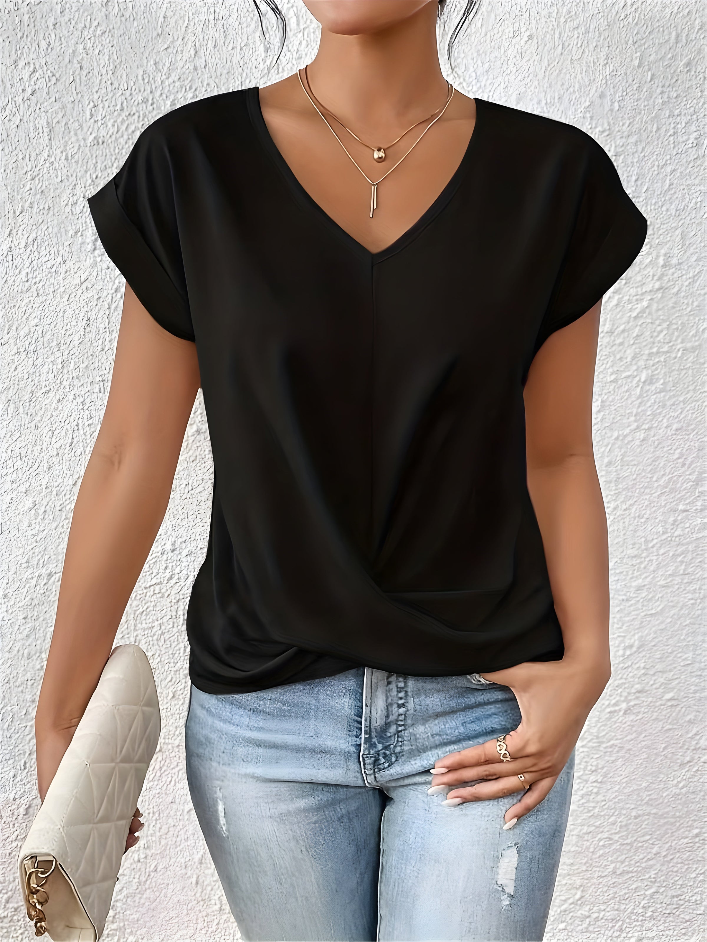 Maia | Twist Front V-Neck Top 9