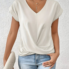 Maia | Twist Front V-Neck Top 19