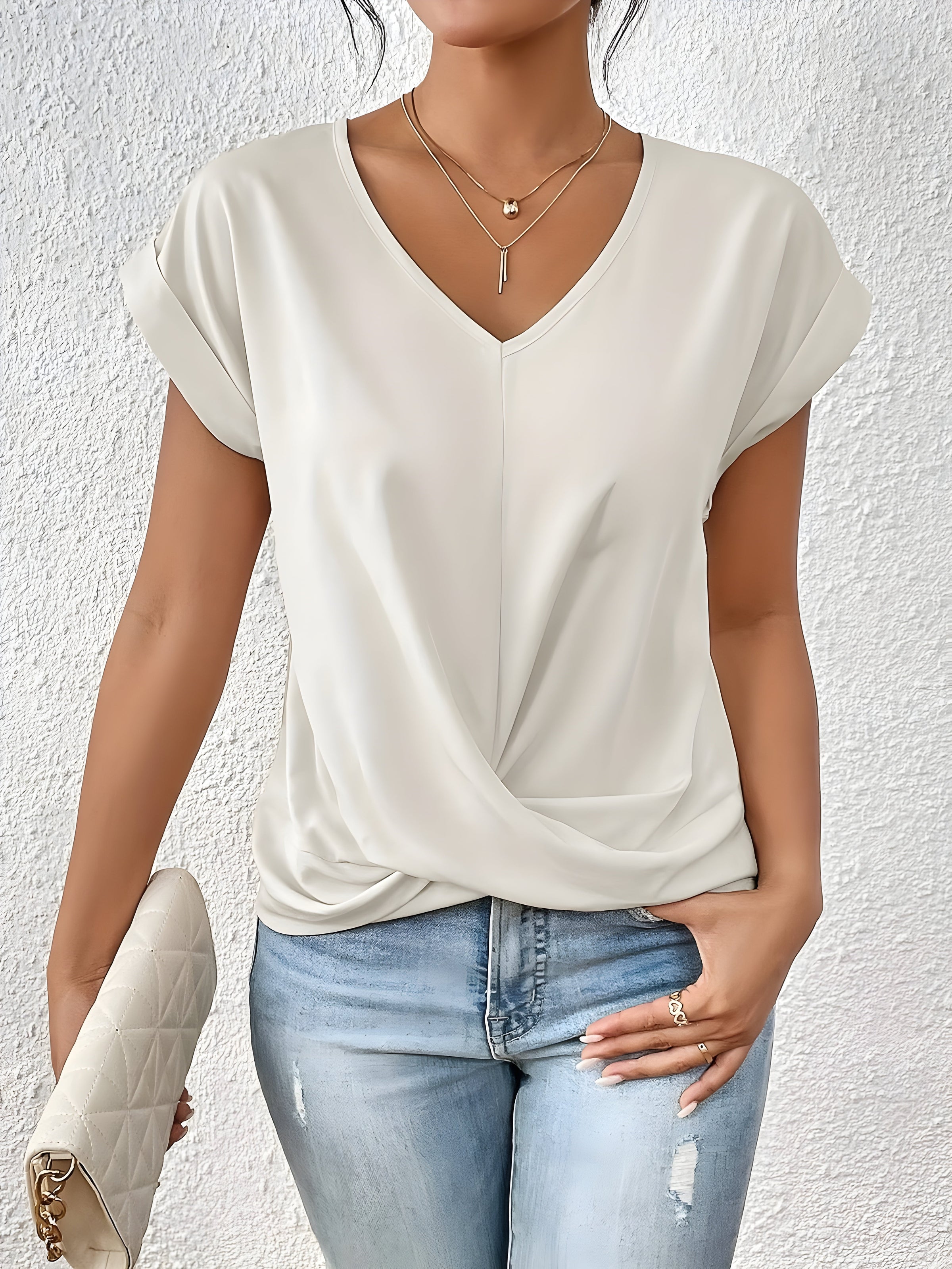 Maia | Twist Front V-Neck Top 12