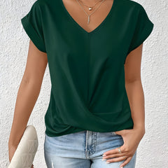 Maia | Twist Front V-Neck Top 13