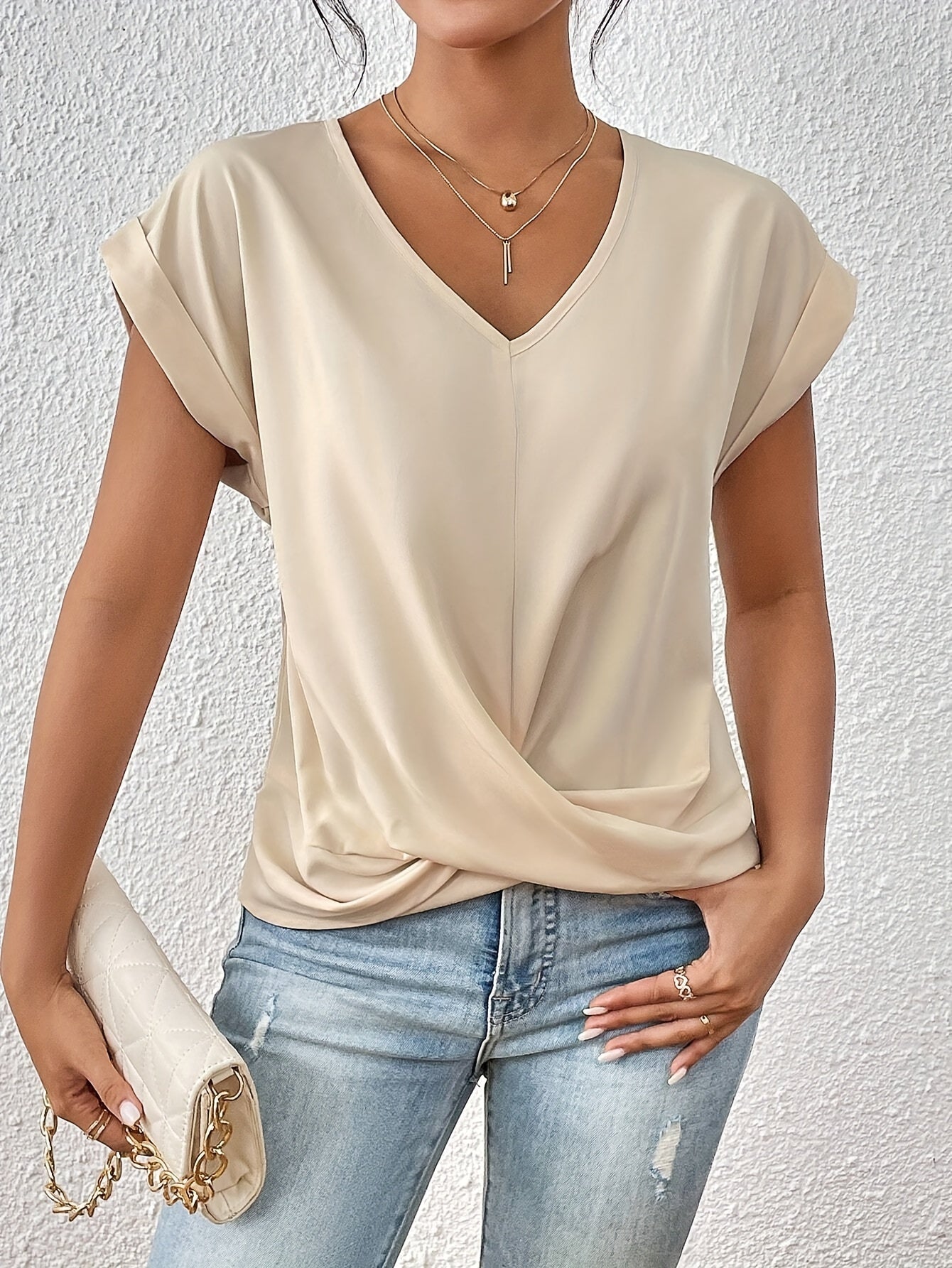 Maia | Twist Front V-Neck Top 7