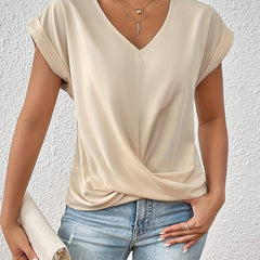 Maia | Twist Front V-Neck Top 14