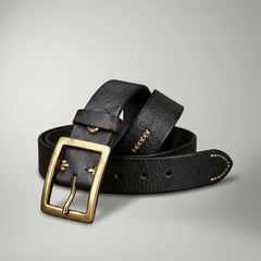Men's Distressed Leather Belt | Rugged Vintage Casual Accessory 1