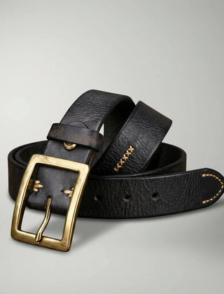 Men's Distressed Leather Belt | Rugged Vintage Casual Accessory 1
