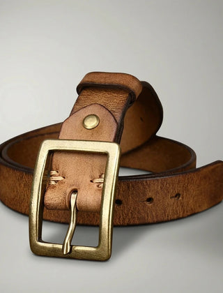 Men's Distressed Leather Belt | Rugged Vintage Casual Accessory 2