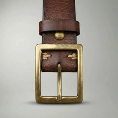 Men's Distressed Leather Belt | Rugged Vintage Casual Accessory 3