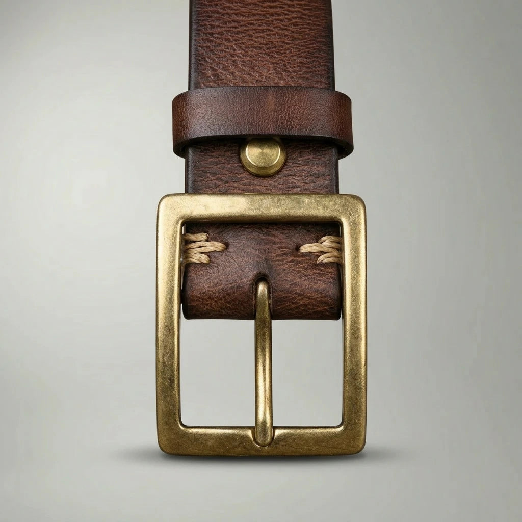 Men's Distressed Leather Belt | Rugged Vintage Casual Accessory 3
