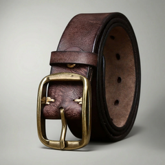 Men's Distressed Leather Belt | Stylish Everyday Accessory for Casual and Formal Wear 0