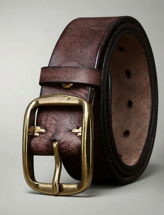 Men's Distressed Leather Belt | Stylish Everyday Accessory for Casual and Formal Wear 0