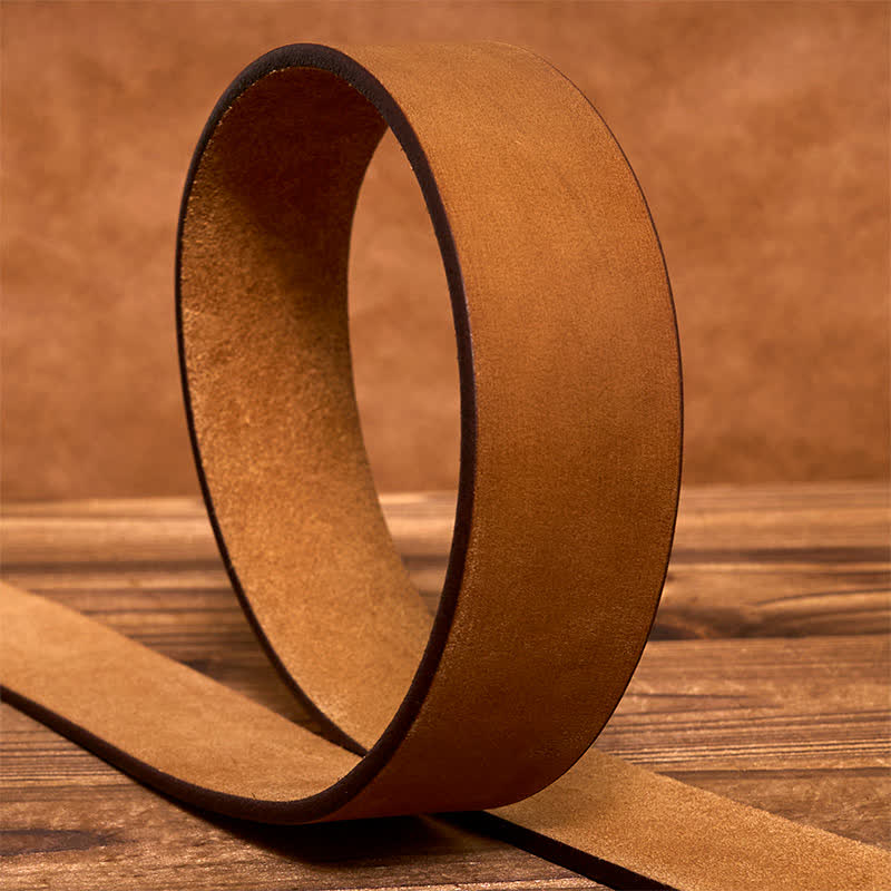Men's Durable Cowhide Leather Belt | Classic Brass Buckle | Timeless Stylish Accessory 4