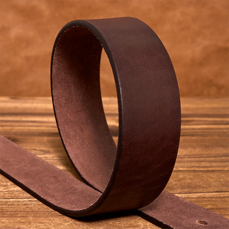 Men's Durable Cowhide Leather Belt | Classic Brass Buckle | Timeless Stylish Accessory 8