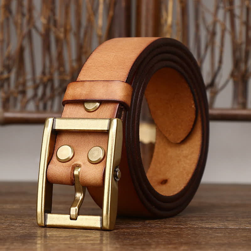 Men's Genuine Leather Belt | Classic Studded Design | Versatile Fashion Accessory 0
