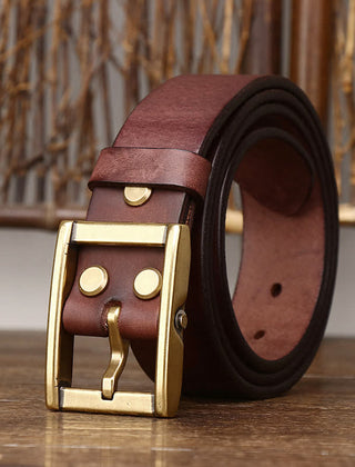 Men's Genuine Leather Belt | Classic Studded Design | Versatile Fashion Accessory 8