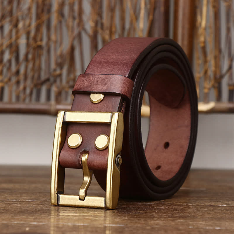 Men's Genuine Leather Belt | Classic Studded Design | Versatile Fashion Accessory 8