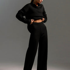 Hannah | Womens Collared Two Piece Relaxed Fit Lounge Set 4