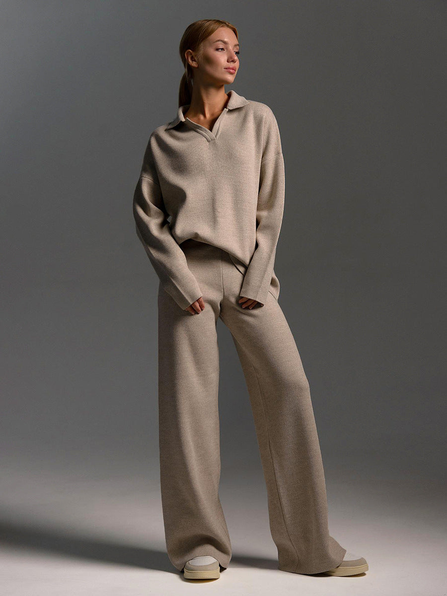 Hannah | Womens Collared Two Piece Relaxed Fit Lounge Set 7