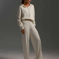 Hannah | Womens Collared Two Piece Relaxed Fit Lounge Set 5
