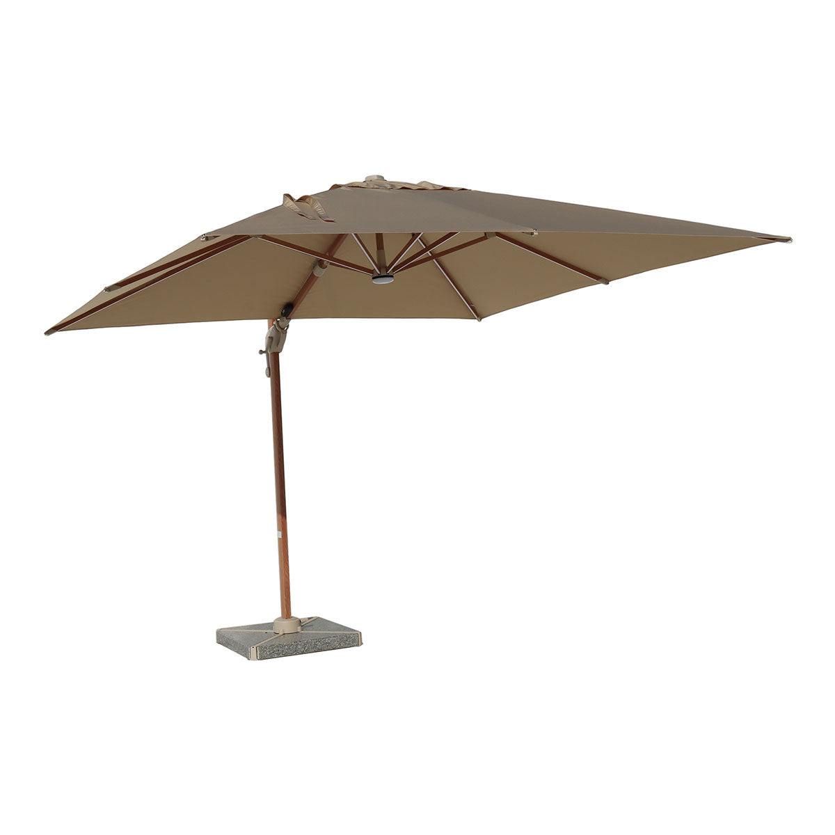 Outdoor Wood-Effect Aluminium Parasol | Elegant 3m Cantilever Shade Solution 1