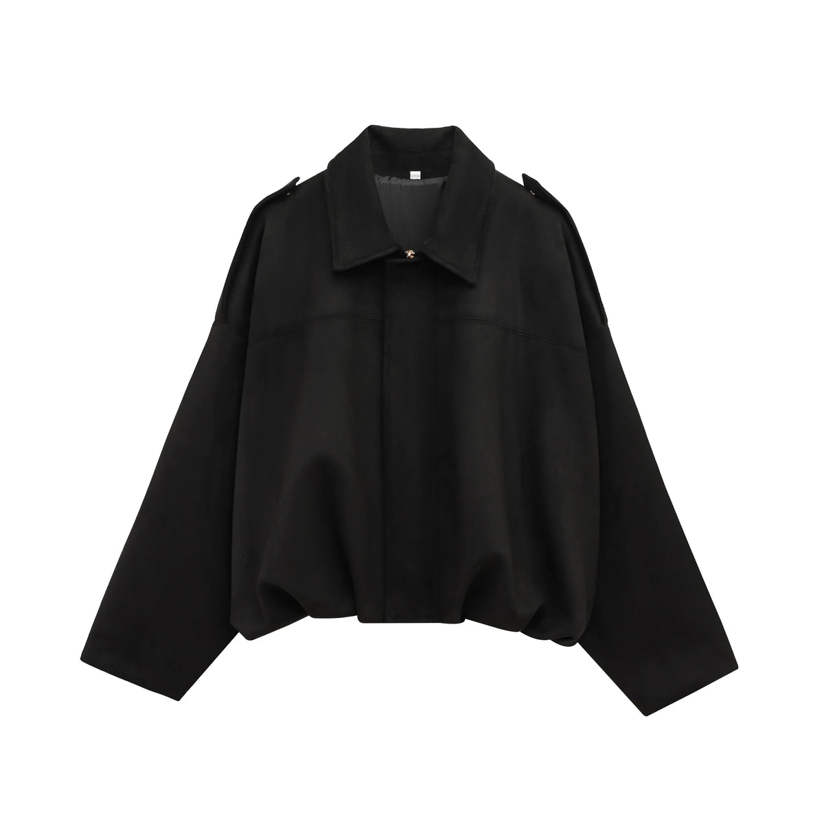Women's Suede Bomber Jacket with Collar and Zip Front Closure