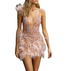 Freya Collection | Women's Cocktail Dress with Fringe Feathers | Elegant Evening Wear for Glamorous Occasions 5