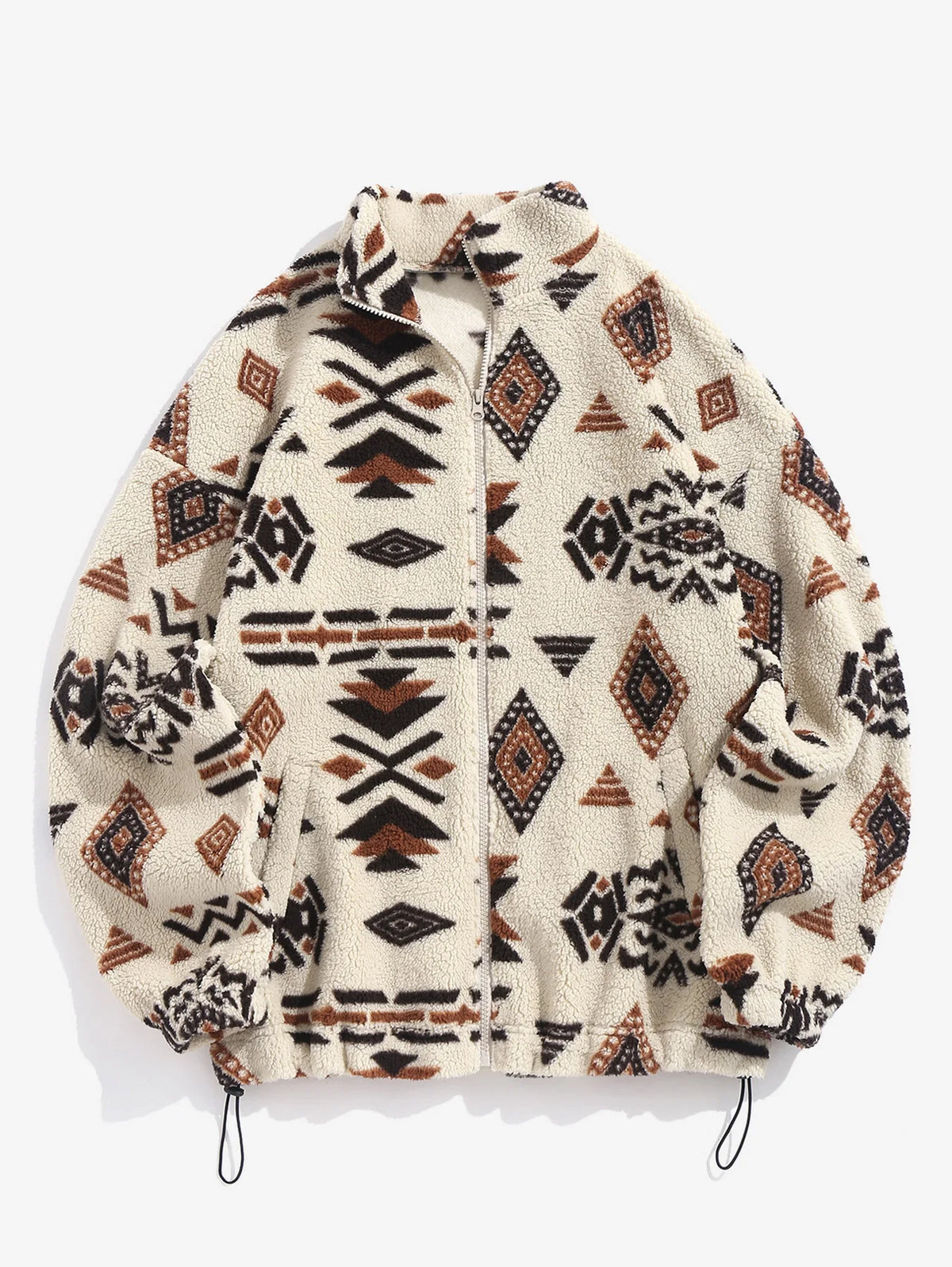 Women's Printed Fleece Jacket with Full Zip and Collar